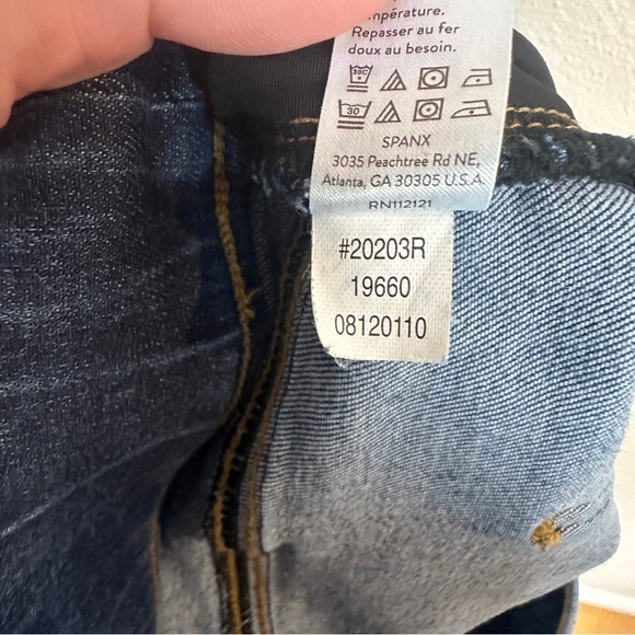 Spanx Distressed Skinny Jeans Medium Wash High Rise Women’s Large - Picture 6 of 6